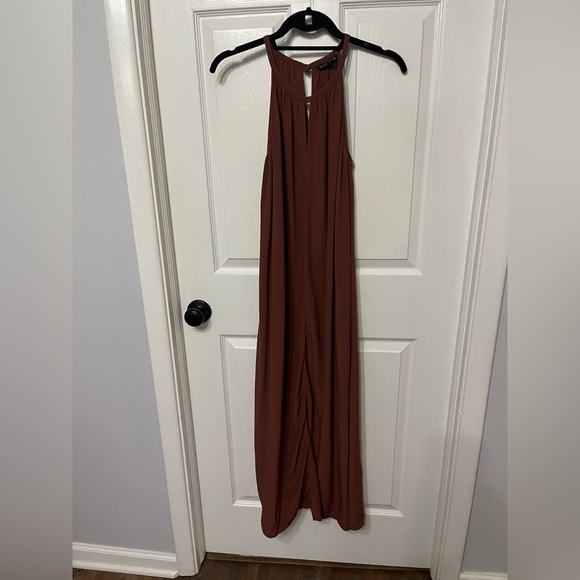 Eileen Fisher Tencel Vicose Crepe Halter Dress brown size XS - Picture 3 of 8